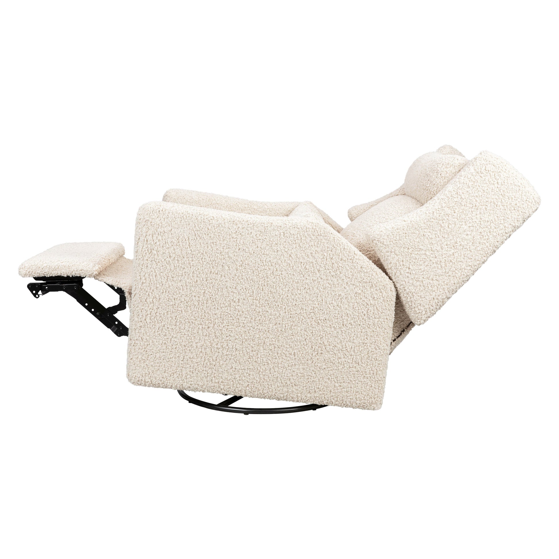 M11286AT,Kiwi Plus Power Glider Recliner w/ Power Headrest in Almond Teddy Loop