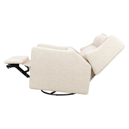 M11286AT,Kiwi Plus Power Glider Recliner w/ Power Headrest in Almond Teddy Loop