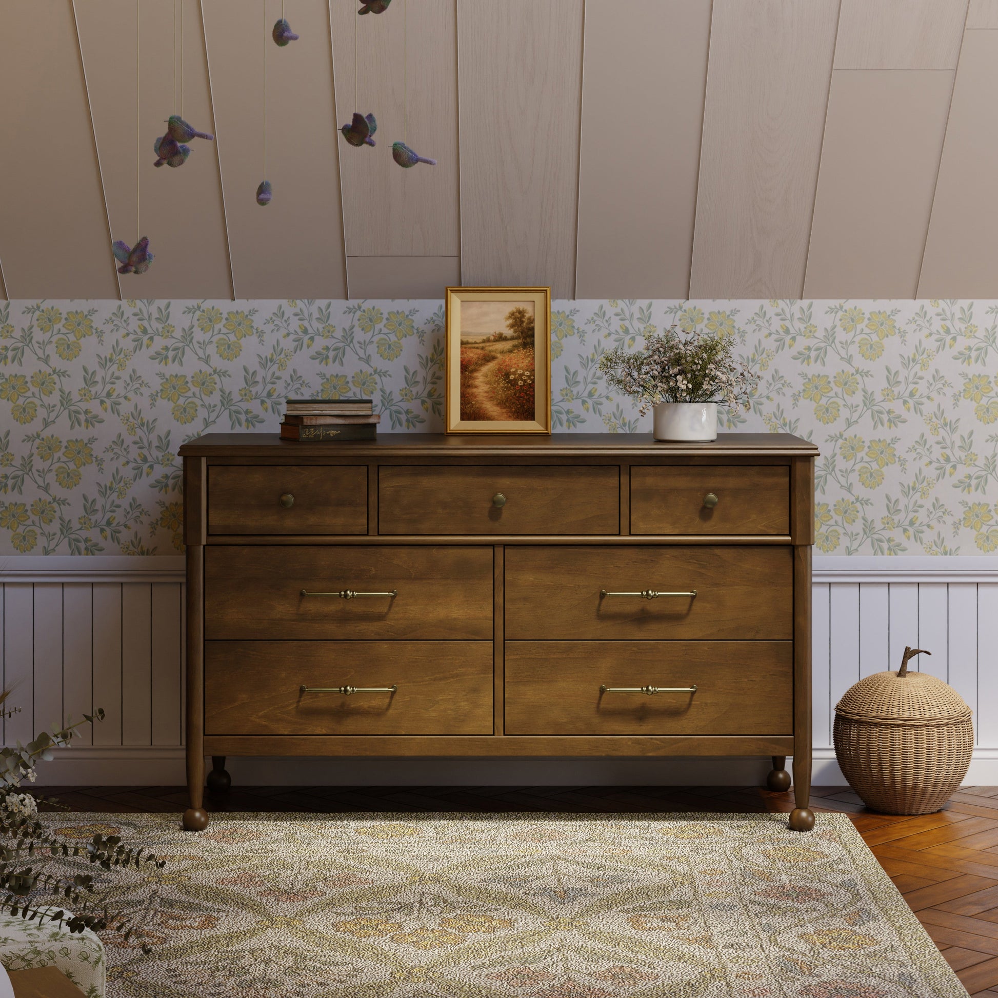 M31416NL,Alouette 7-Drawer Assembled Dresser in Natural Walnut