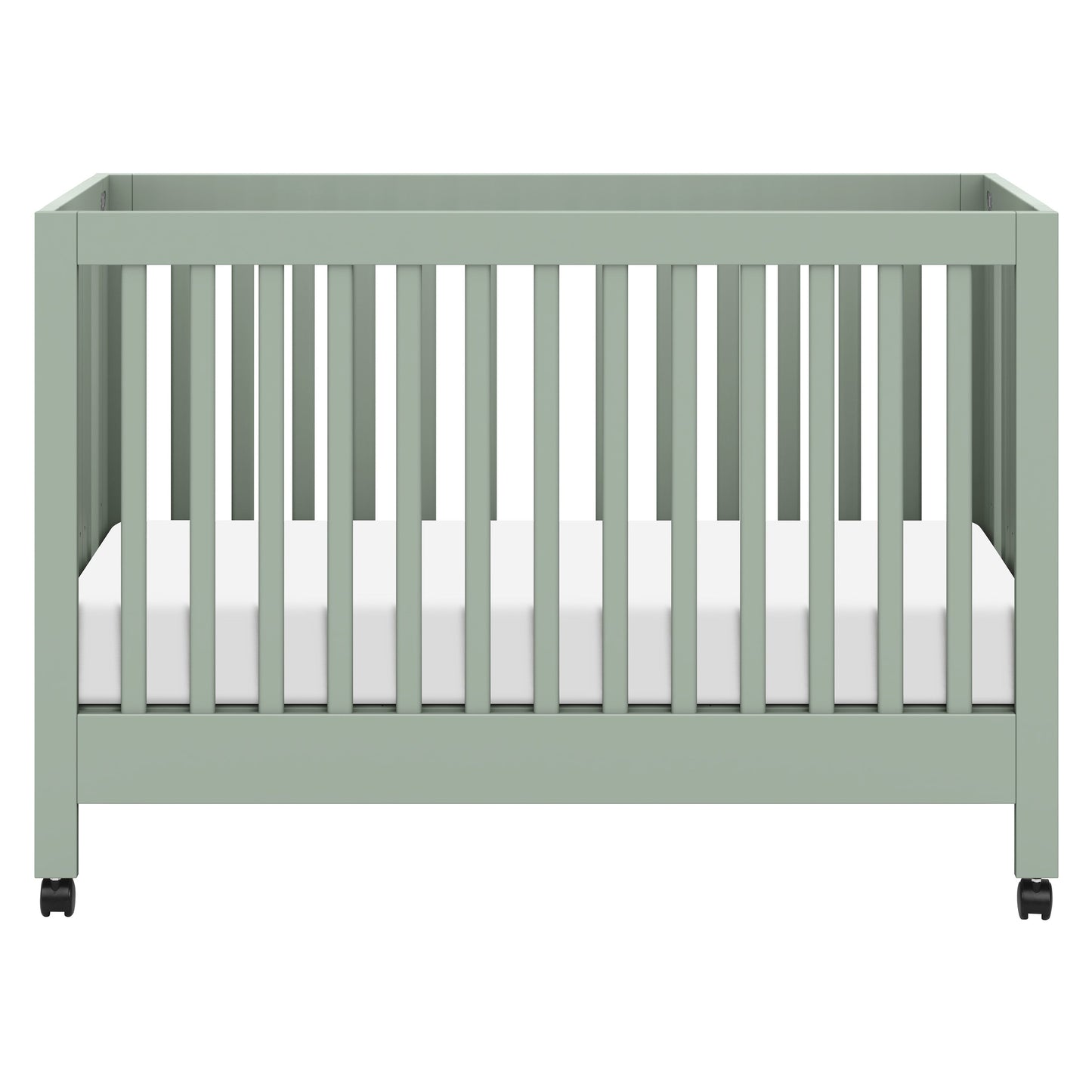M6601LS,Maki Full Size Folding Crib w/ Toddler Bed Conversion Kit in Light Sage