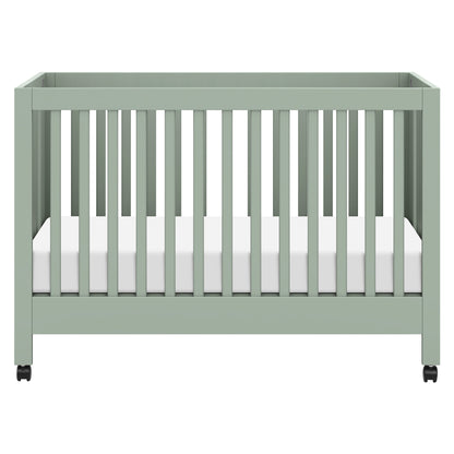 M6601LS,Maki Full Size Folding Crib w/ Toddler Bed Conversion Kit in Light Sage