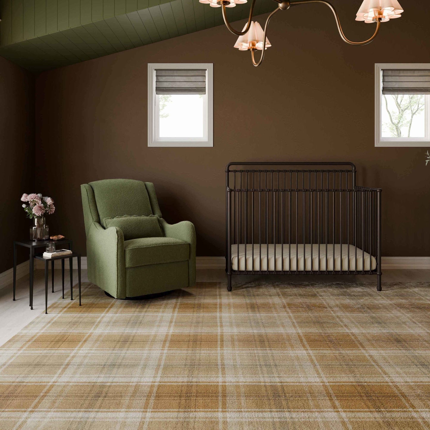 M27787OB,Devon Recliner and Swivel Glider in Olive Boucle