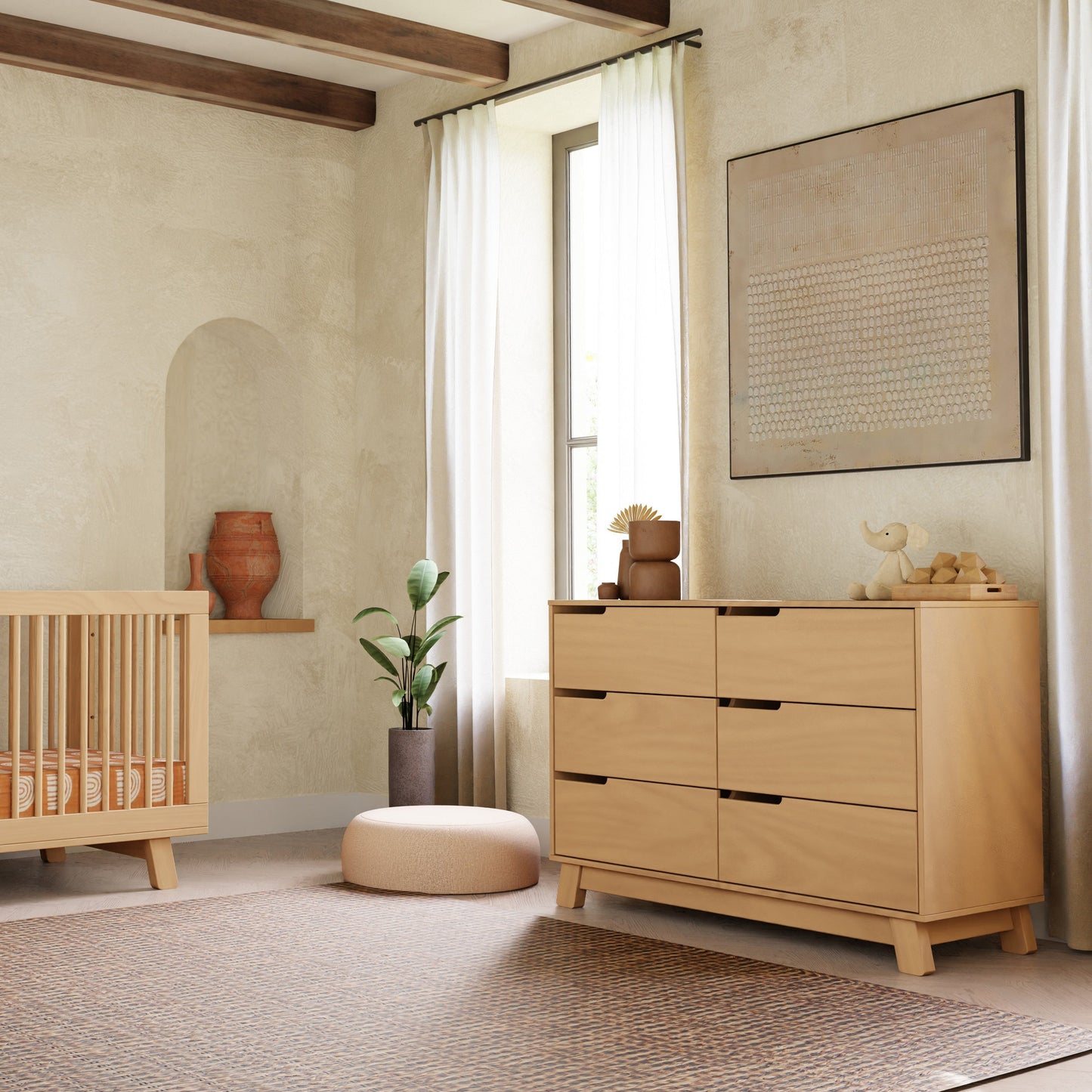M4216HY,Hudson 6-Drawer Double Dresser  Assembled in Honey
