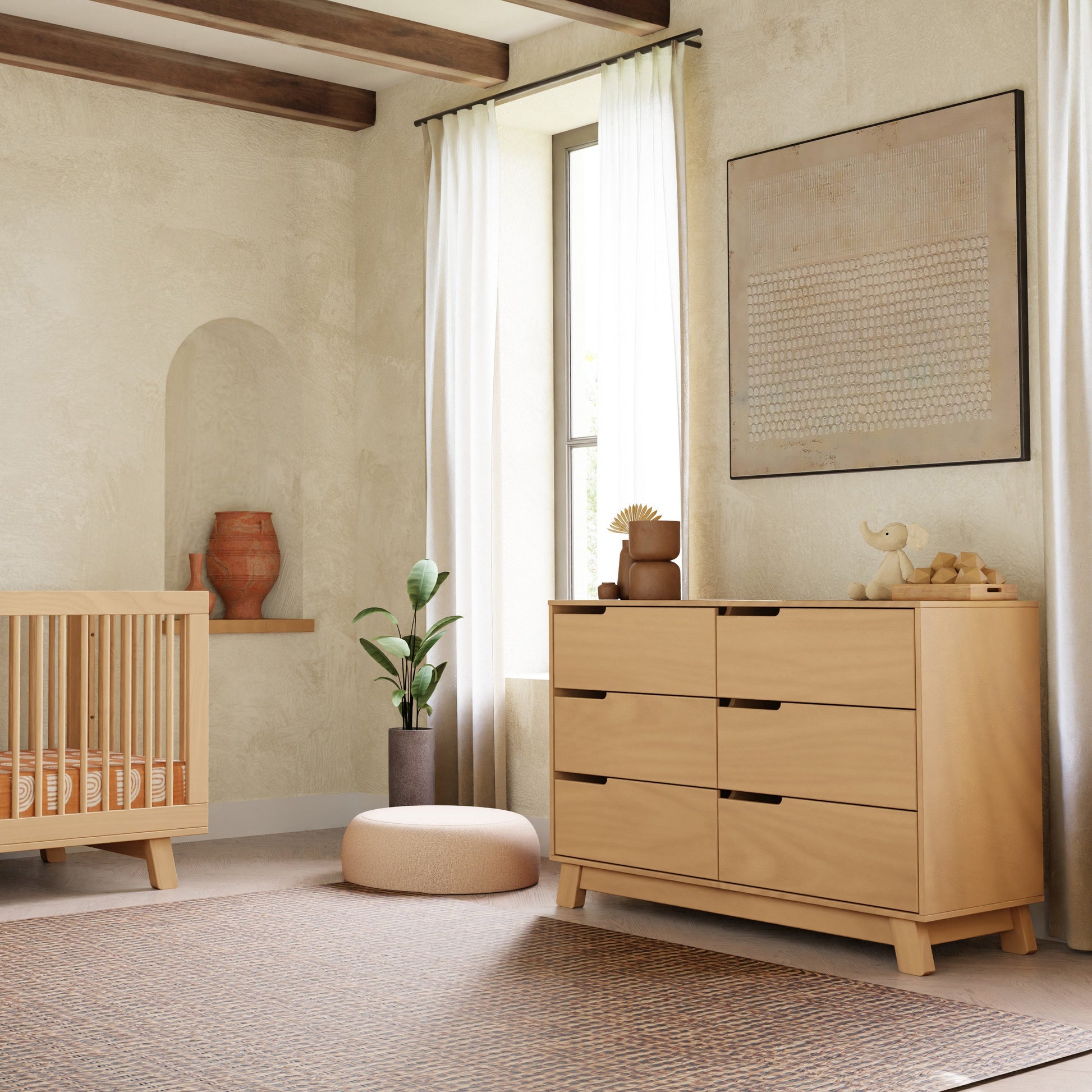 M4216HY,Hudson 6-Drawer Double Dresser  Assembled in Honey