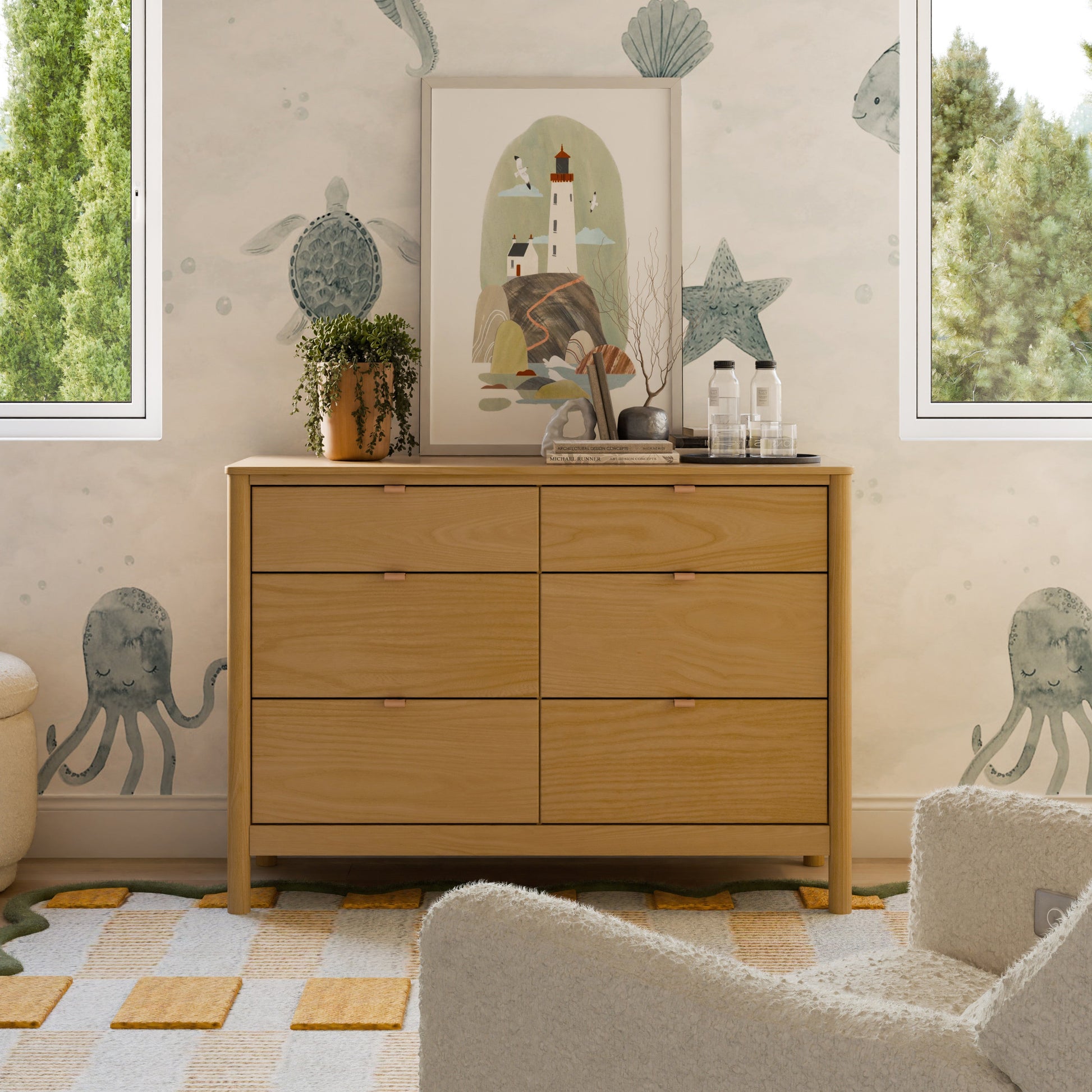 M25616HY,Bondi 6-Drawer Assembled Dresser in Honey