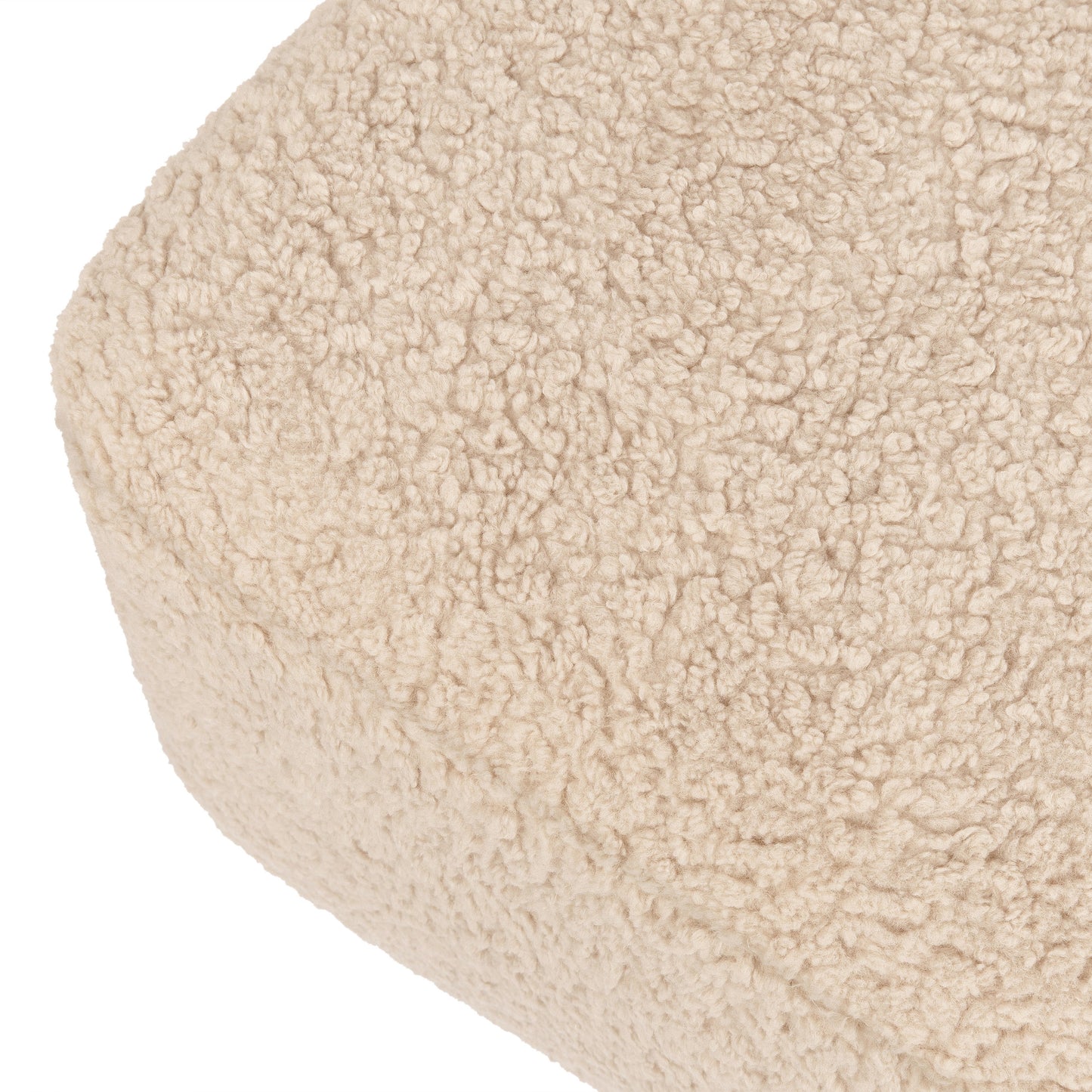 M26385CSGDB,Kiwi Gliding Ottoman in Chai Shearling with Dark Wood Base