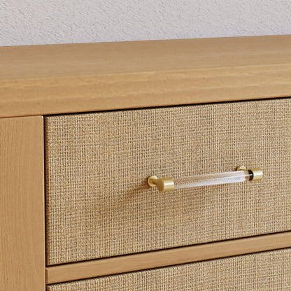 M24816HYPSEW,Eloise 7-Drawer Assembled Dresser in Honey & Performance Sand Eco-Weave