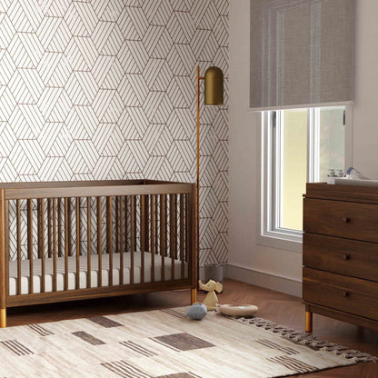 M12901NLGLD,Gelato 4-in-1 Convertible Crib w/Toddler Conversion Kit in Natural Walnut Gold Ft