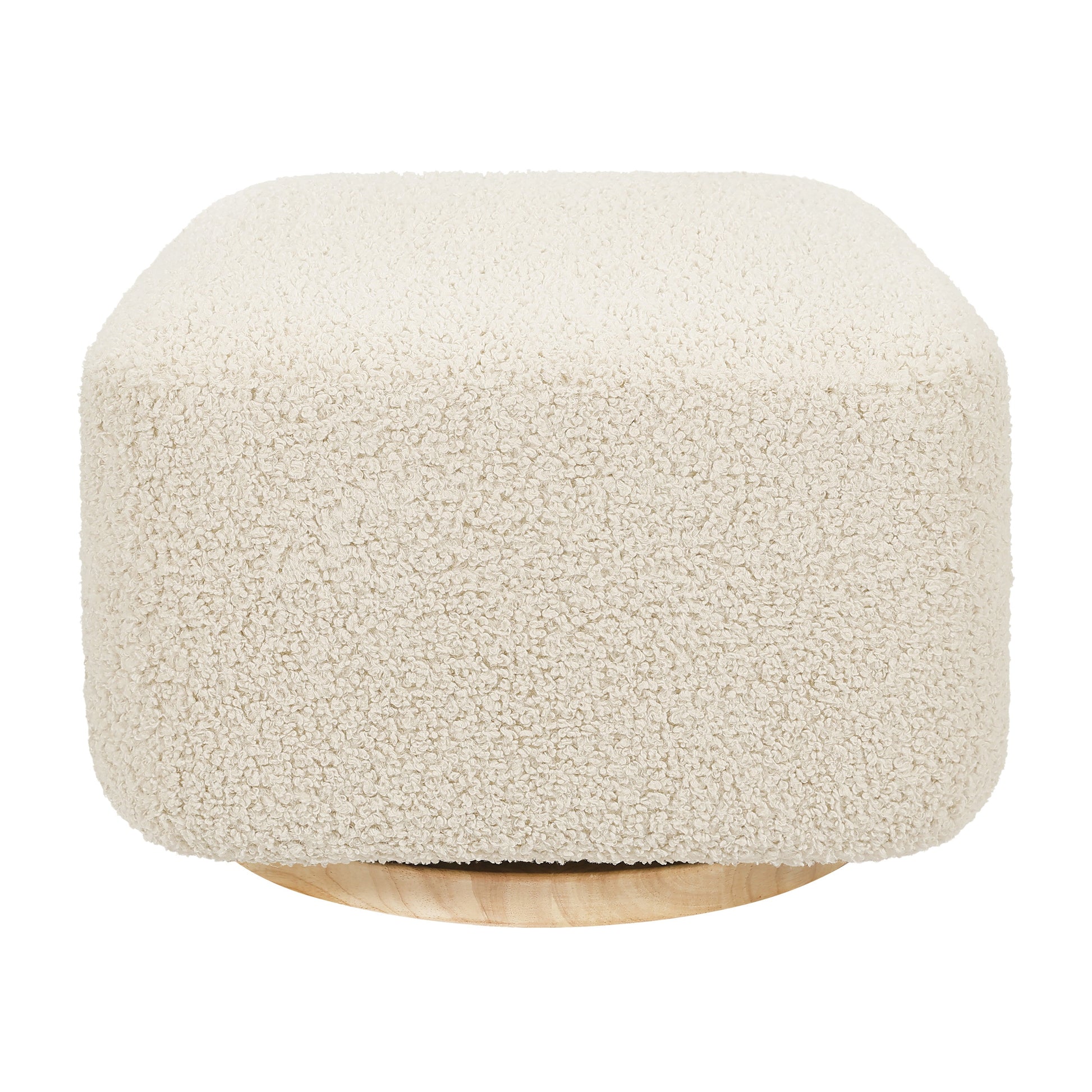 M26385ATLB,Kiwi Gliding Ottoman in Almond Teddy Loop w/ Light Wood Base