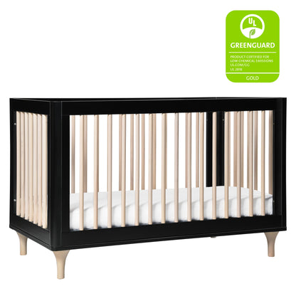M9001BNX,Lolly 3-in-1 Convertible Crib w/Toddler Bed Conversion in Black/WashedNatural