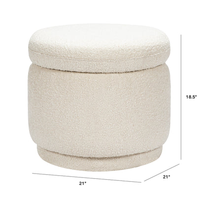 M22985WB,Enoki Storage Ottoman in Ivory Boucle