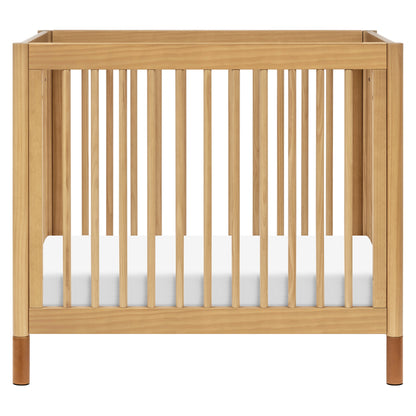 M12998HYVTL,Gelato 4-in-1 Convertible Mini Crib and Twin bed in Honey with Vegan Tan Leather Feet