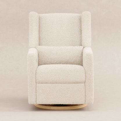 M11288ATLB,Kiwi Glider Recliner w/ Electronic Control and USB in Almond Teddy Loop w/ Light Wood Base