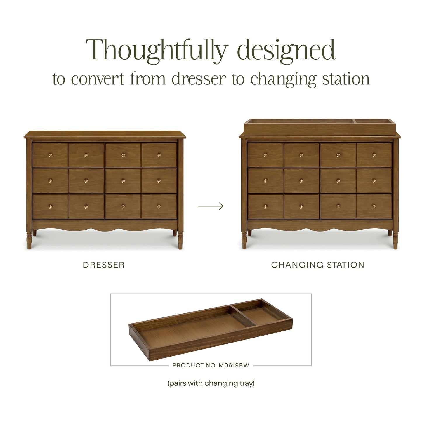M7116NL,Liberty 6-Drawer Assembled Dresser in Natural Walnut