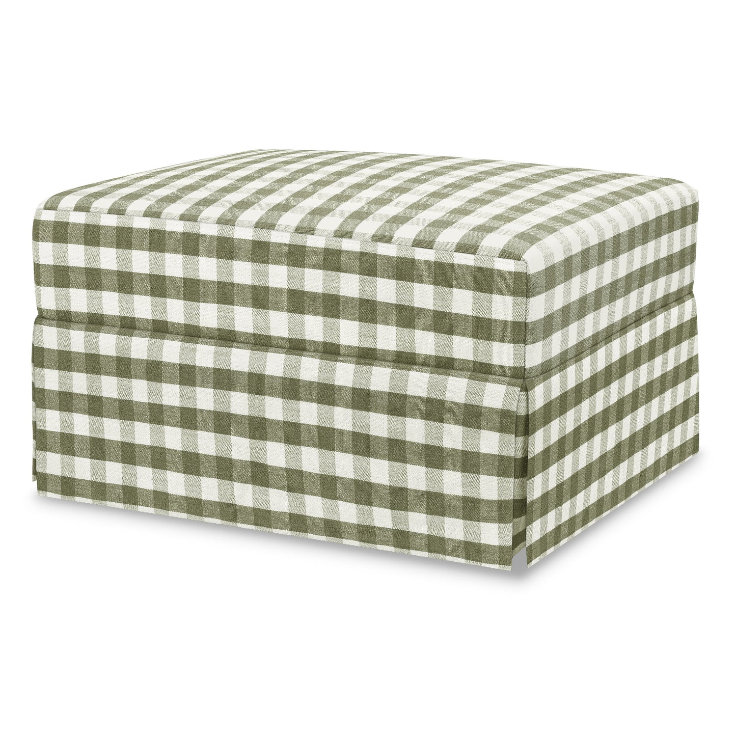 M21785GGH,Crawford Gliding Ottoman in Moss Green Gingham