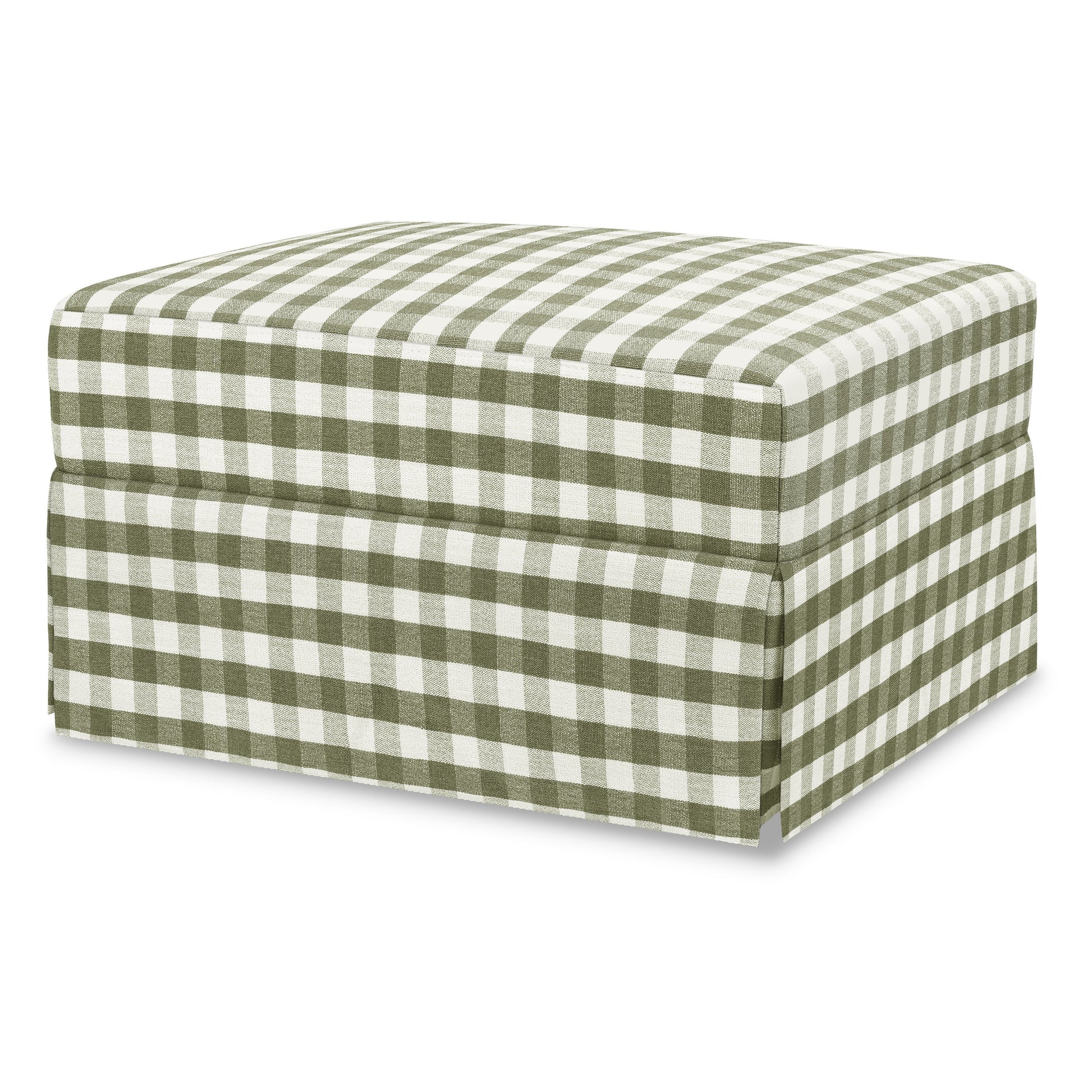 M21785GGH,Crawford Gliding Ottoman in Moss Green Gingham
