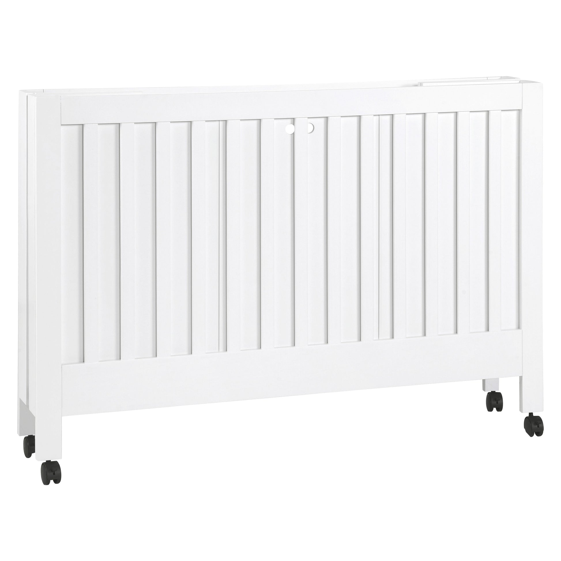 M6601W,Maki Full-Size Folding Crib w/Toddler Bed Conversion Kit in White Finish