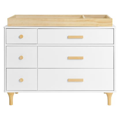 M9016WN,Lolly 6-Drawer Double Dresser  Assembled in White/Natural