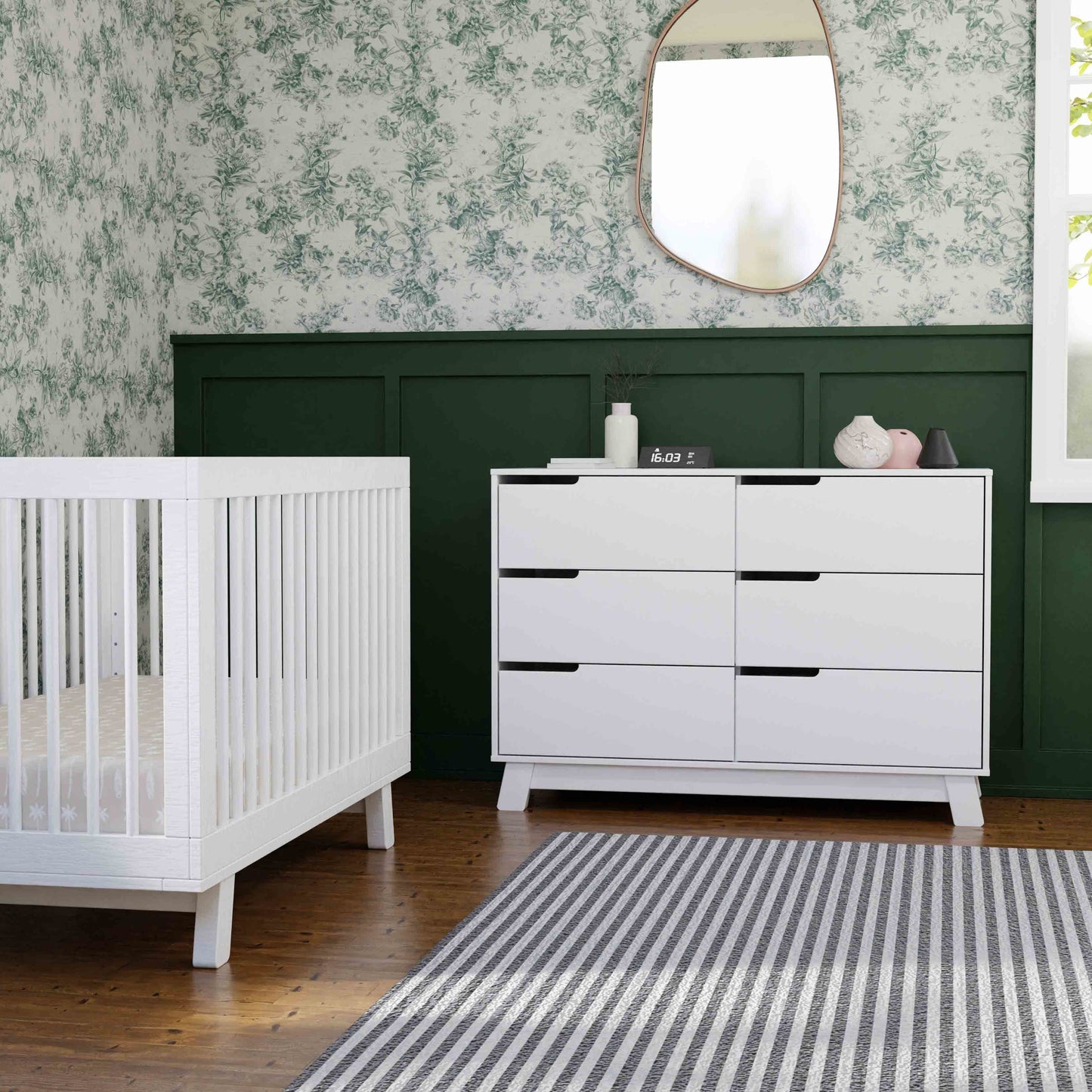 M4216W,Hudson 6-Drawer Double Dresser  Assembled in White Finish