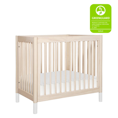 M12998NXW,Gelato 4-in-1 Convertible Mini Crib and Twin bed in Washed Natural Finish w/White Feet