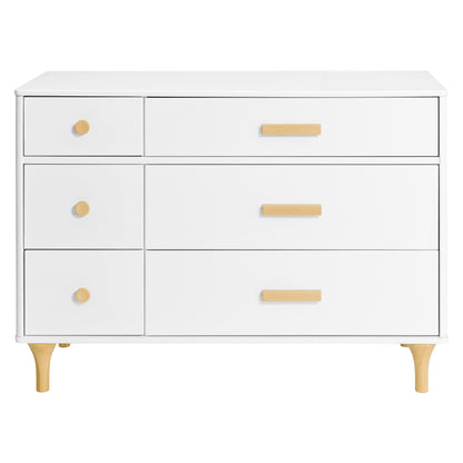 M9016WN,Lolly 6-Drawer Double Dresser  Assembled in White/Natural