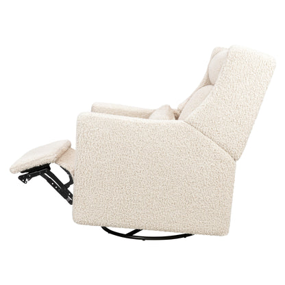 M11286AT,Kiwi Plus Power Glider Recliner w/ Power Headrest in Almond Teddy Loop