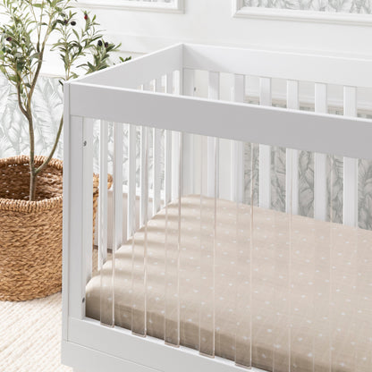 M8601KW,Harlow 3-in-1 Convertible Crib w/Toddler Bed Conversion Kit in White/Acrylic