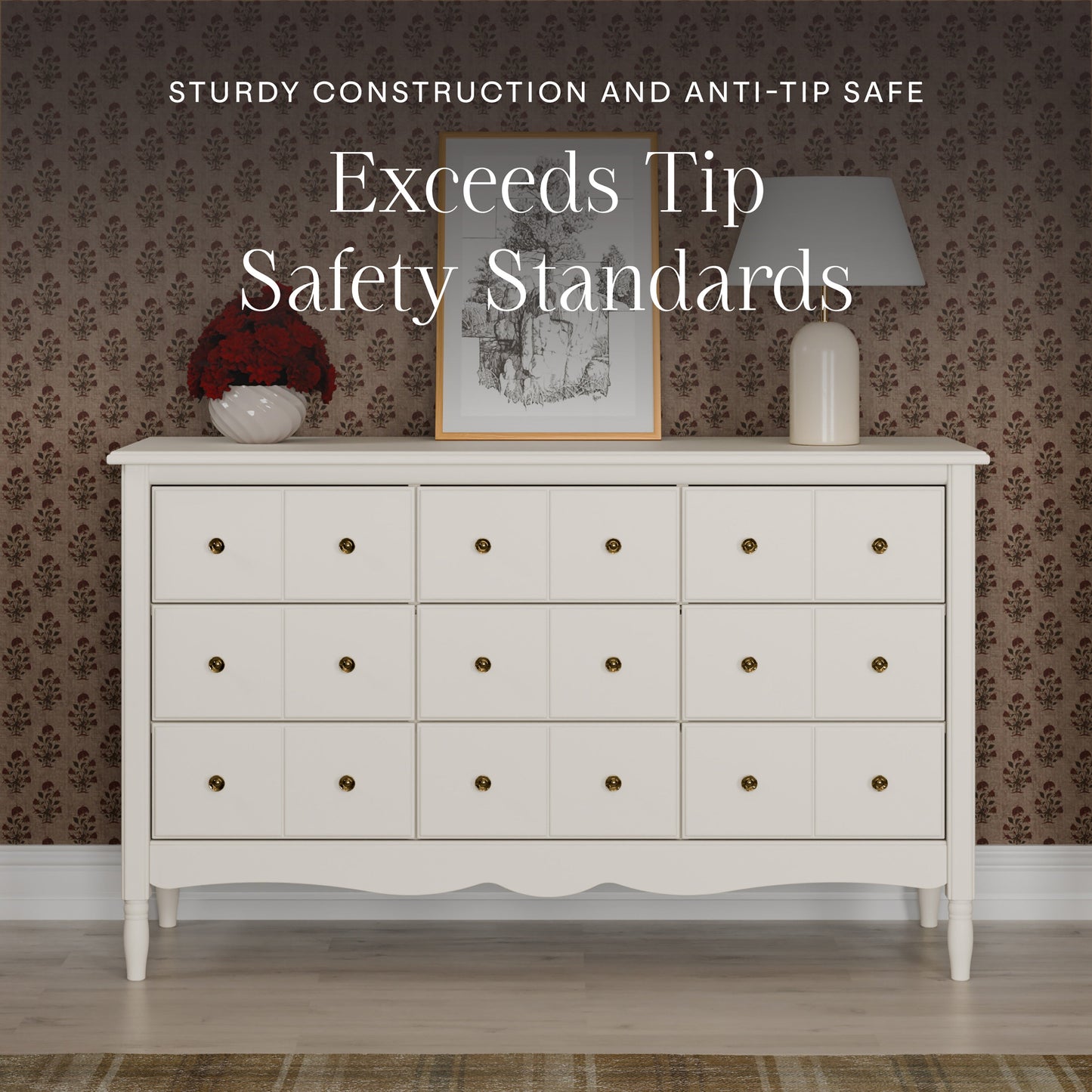 M7128RW,Liberty 9-Drawer Assembled Dresser in Warm White
