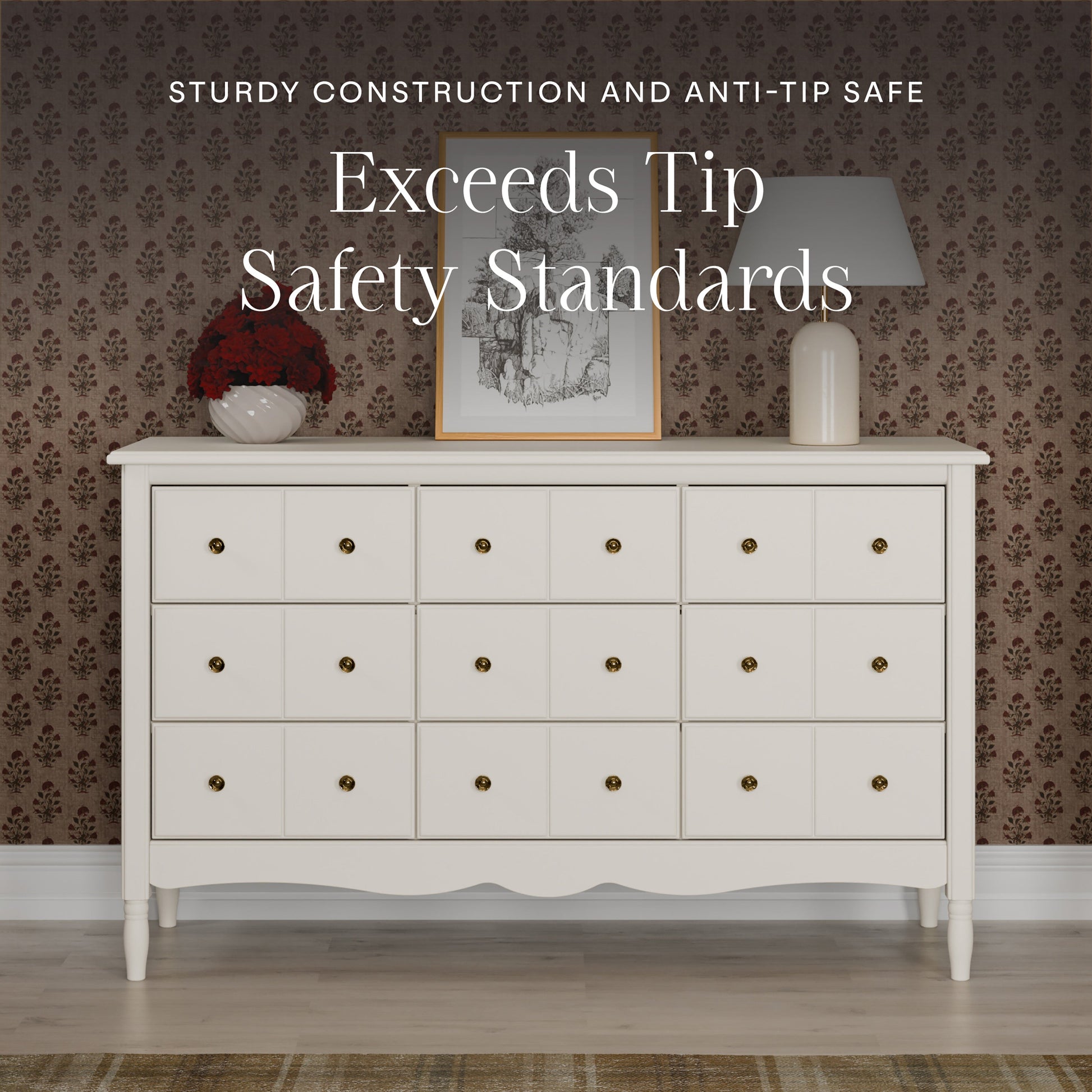 M7128RW,Liberty 9-Drawer Assembled Dresser in Warm White