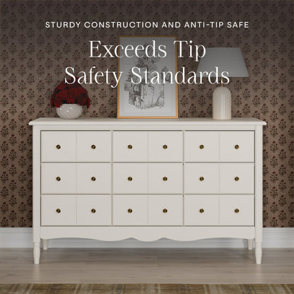 M7128RW,Liberty 9-Drawer Assembled Dresser in Warm White