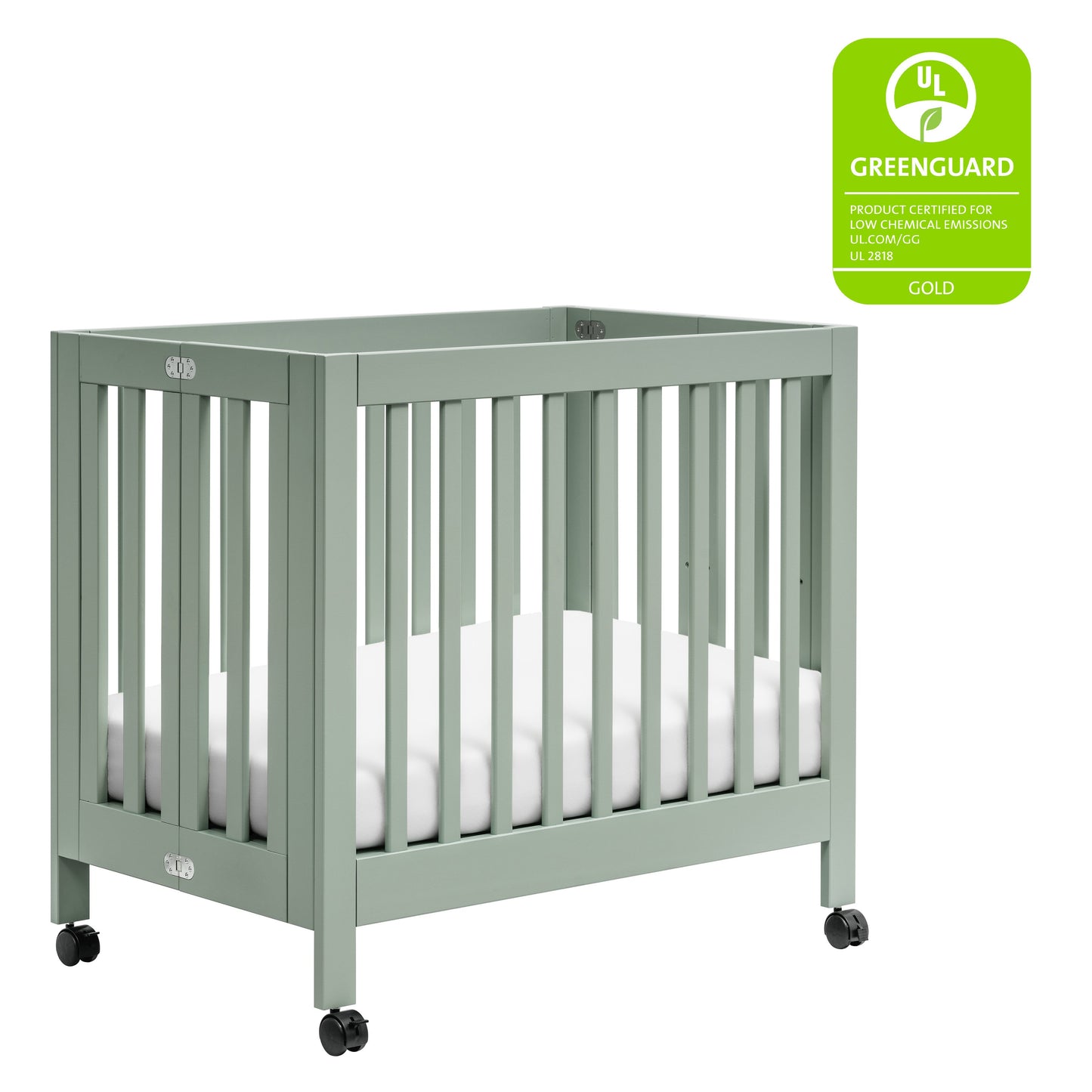 M6698LS,Origami Mini Crib in Light Sage