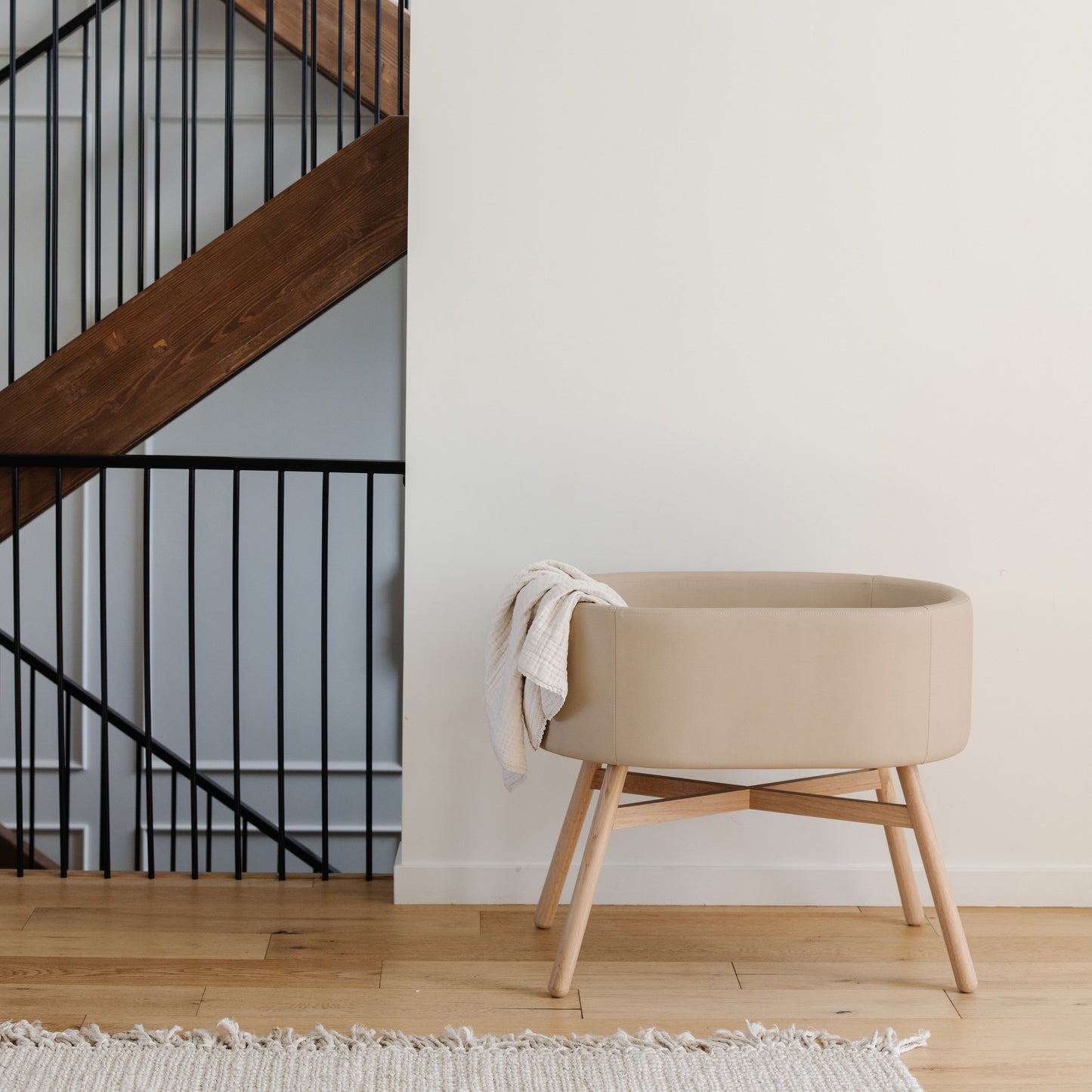 M26834GMLB,babyletto x GATHRE Capsule Bassinet in Millet