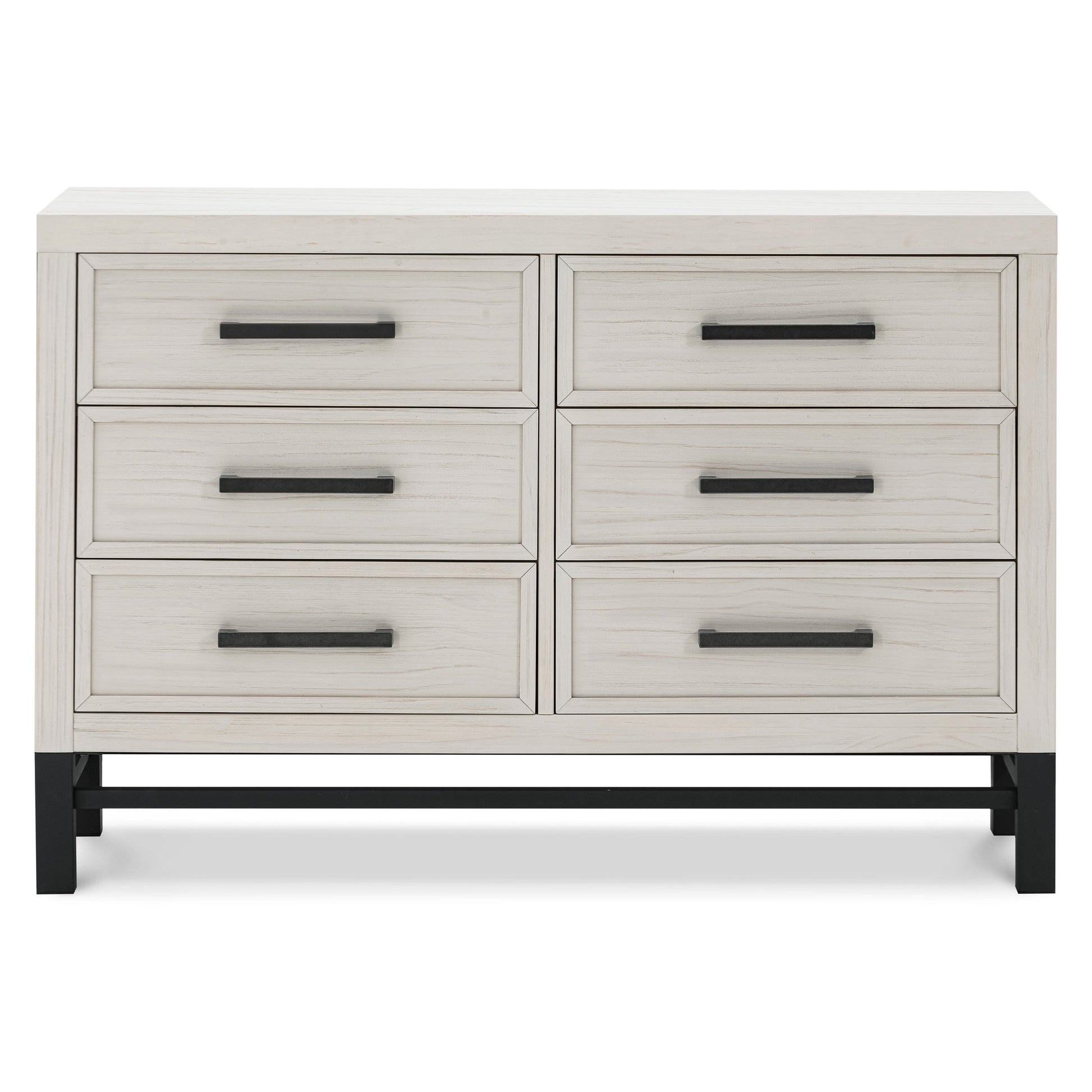 B25816WDF,Newbern 6-Drawer Assembled Dresser in White Driftwood