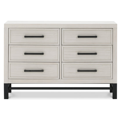 B25816WDF,Newbern 6-Drawer Assembled Dresser in White Driftwood