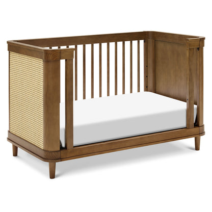 M23701NLBC,Marin with Cane 3-in-1 Convertible Crib in Natural Walnut and Blonde Cane