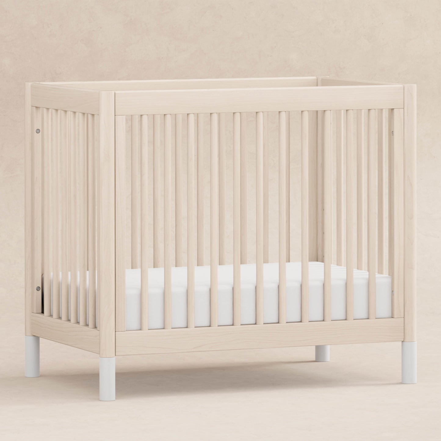 M12998NXW,Gelato 4-in-1 Convertible Mini Crib and Twin bed in Washed Natural Finish w/White Feet