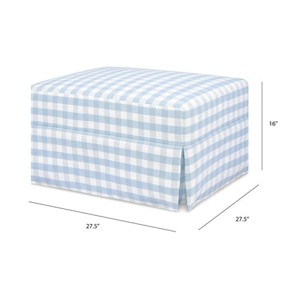 M21785BGH,Crawford Gliding Ottoman in Blue Gingham