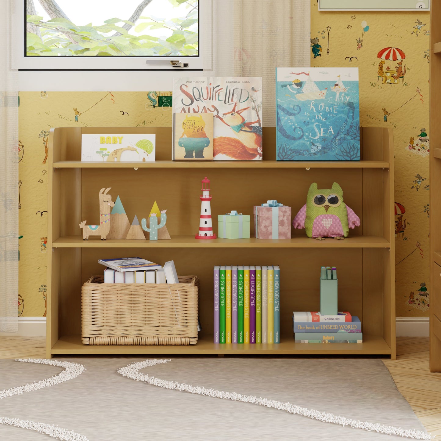 M32211HY,Melo Montessori-Inspired Bookcase in Honey
