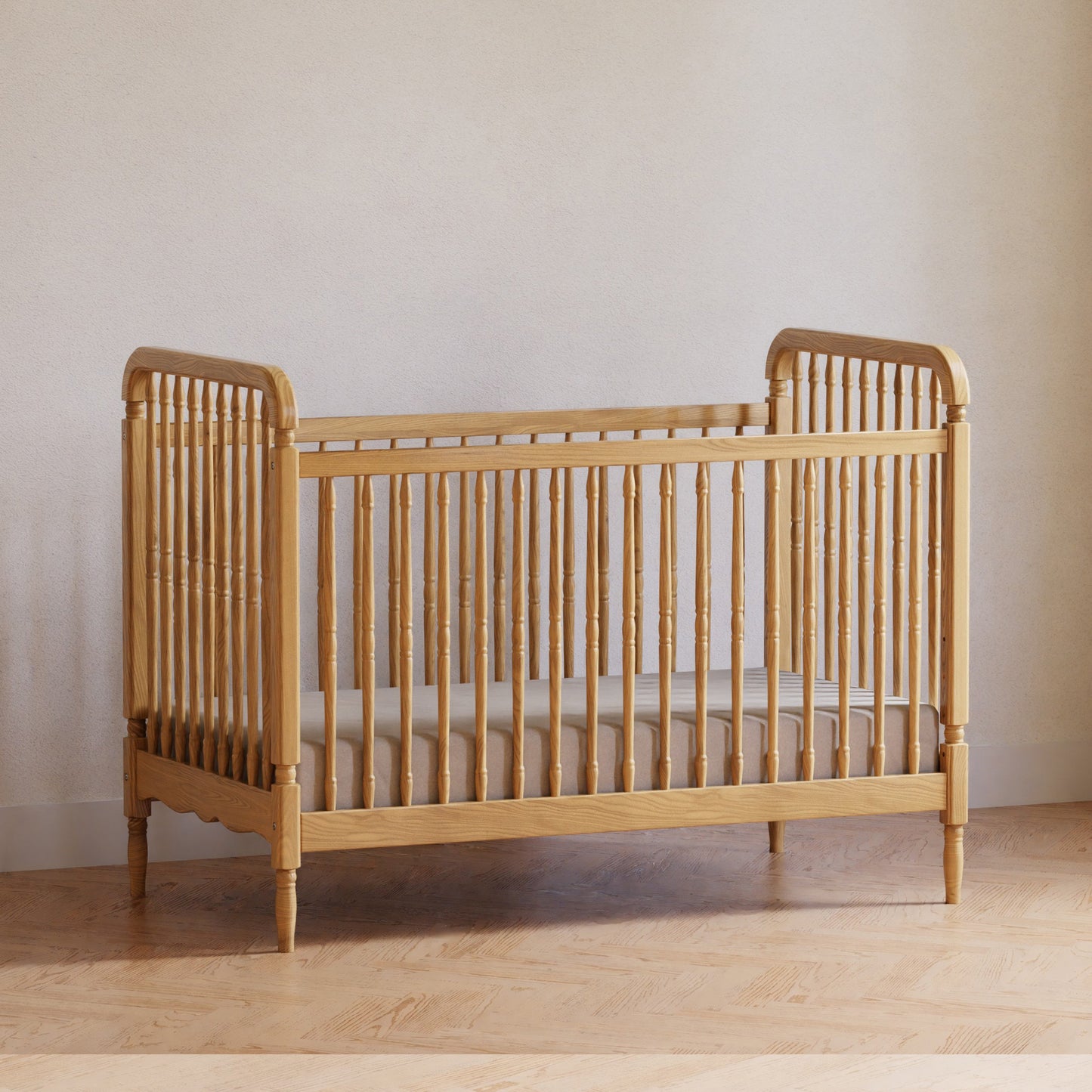 M7101HY,Liberty 3-in-1 Convertible Spindle Crib w/Toddler Bed Conversion Kit in Honey