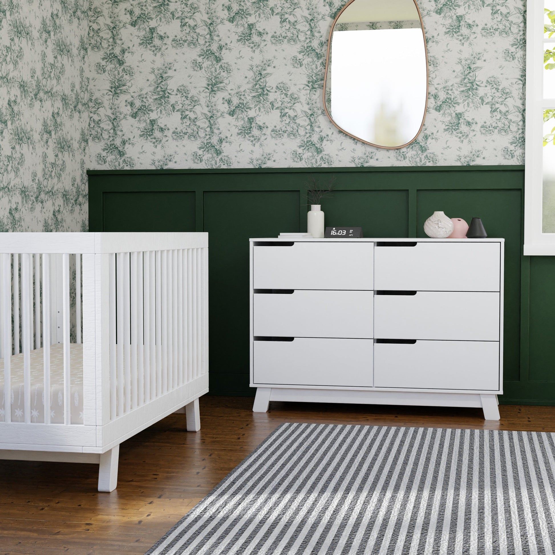 M4216W,Hudson 6-Drawer Double Dresser  Assembled in White Finish
