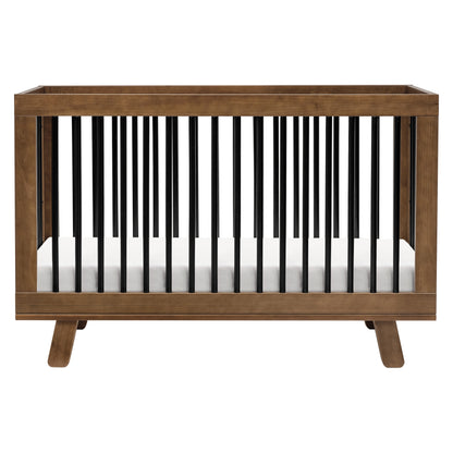 M4201NLB,Hudson 3-in-1 Convertible Crib w/ToddlerBedConversion Kit in Natural Walnut/Black
