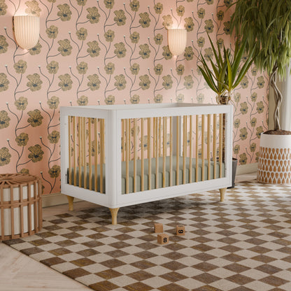 M9001WN,Lolly 3-in-1 Convertible Crib w/Toddler Bed Conversion Kit in White/Natural
