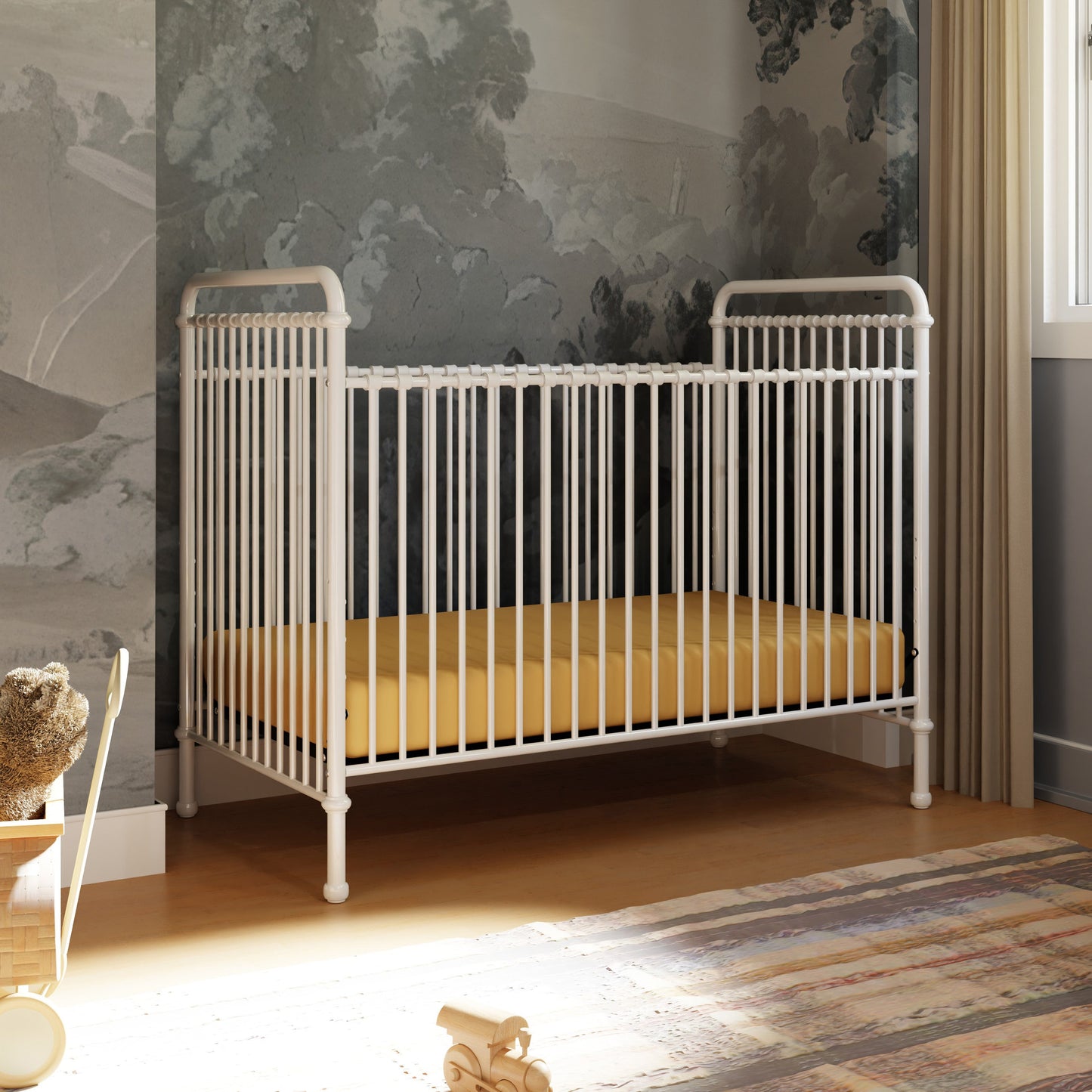 B15501WX,Abigail 3-in-1 Convertible Crib in Washed White