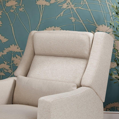 M11286PBEW,Kiwi Plus Power Glider Recliner w/ Power Headrest in Performance Beach Eco-Weave