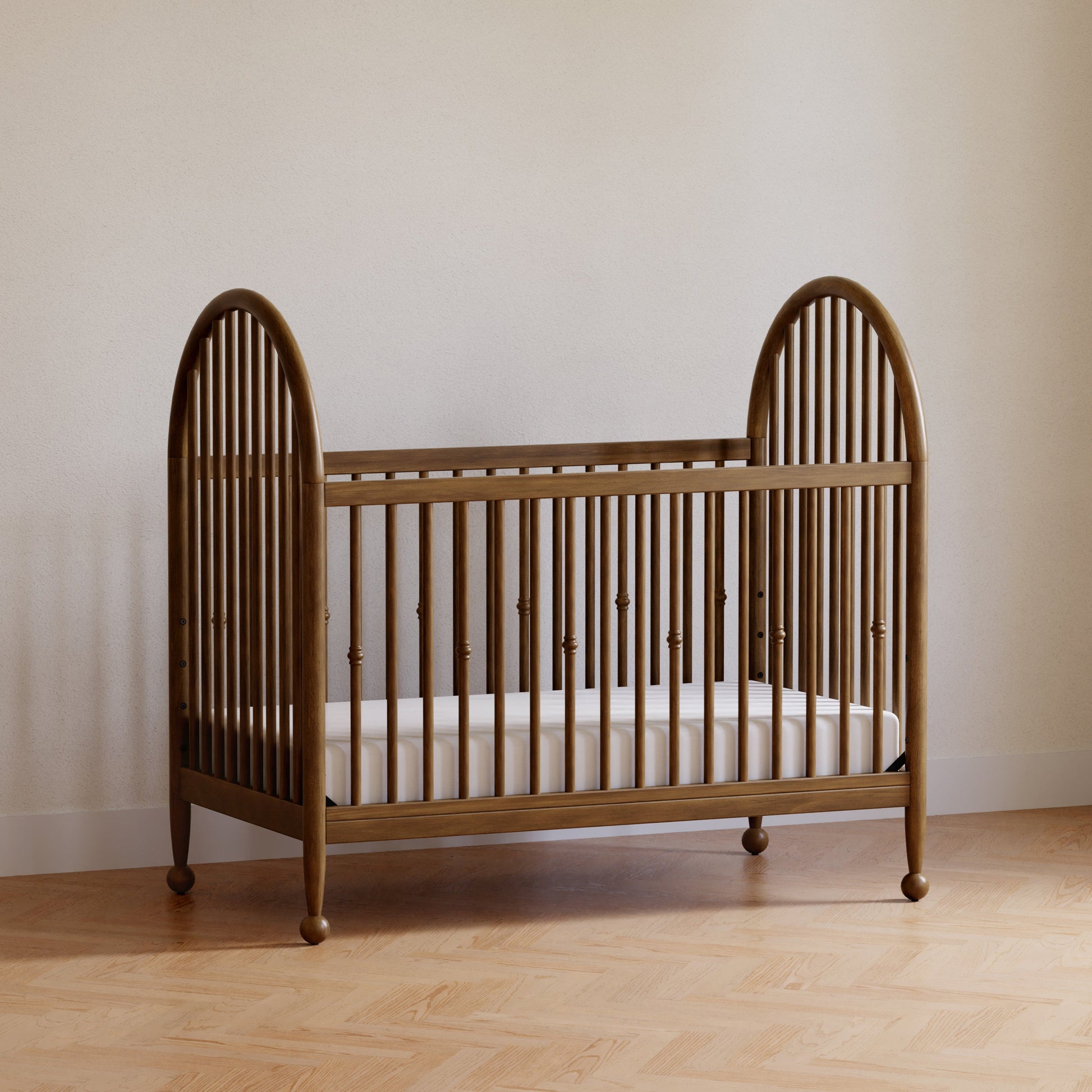 M31401NL,Alouette 3-in-1 Convertible Spindle Crib in Natural Walnut