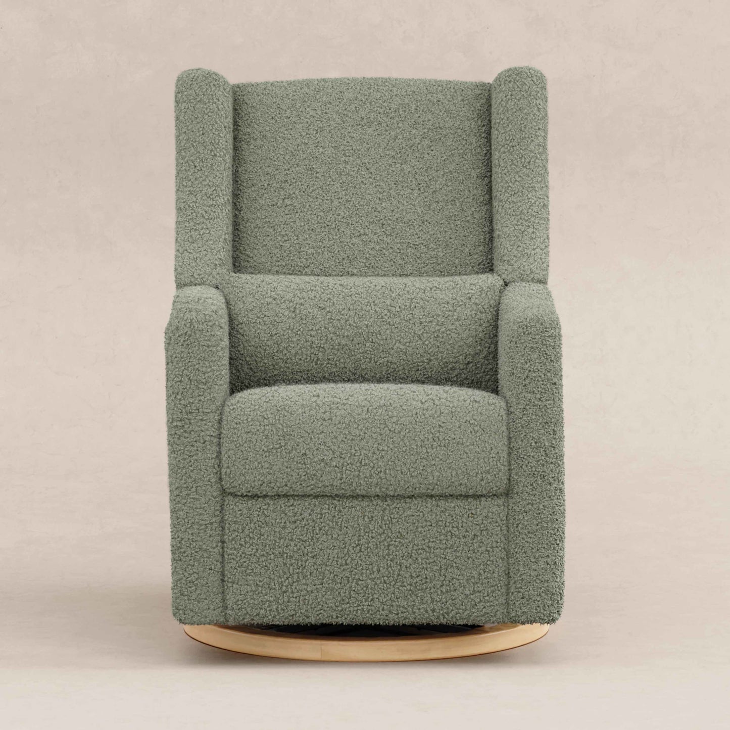 M11288STLB,Kiwi Glider Recliner w/ Electronic Control and USB in Sage Teddy Loop w/ Light Wood Base