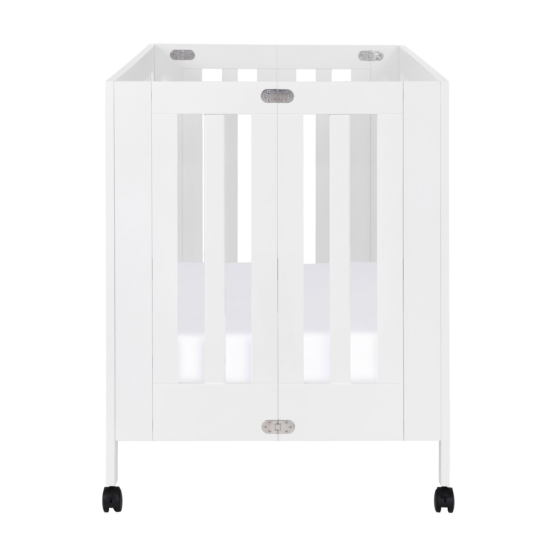 M6601W,Maki Full-Size Folding Crib w/Toddler Bed Conversion Kit in White Finish