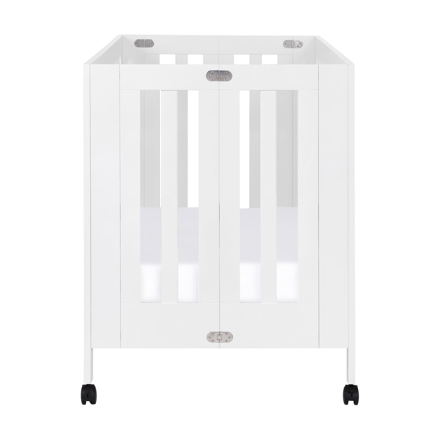M6601W,Maki Full-Size Folding Crib w/Toddler Bed Conversion Kit in White Finish