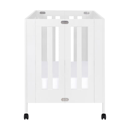 M6601W,Maki Full-Size Folding Crib w/Toddler Bed Conversion Kit in White Finish