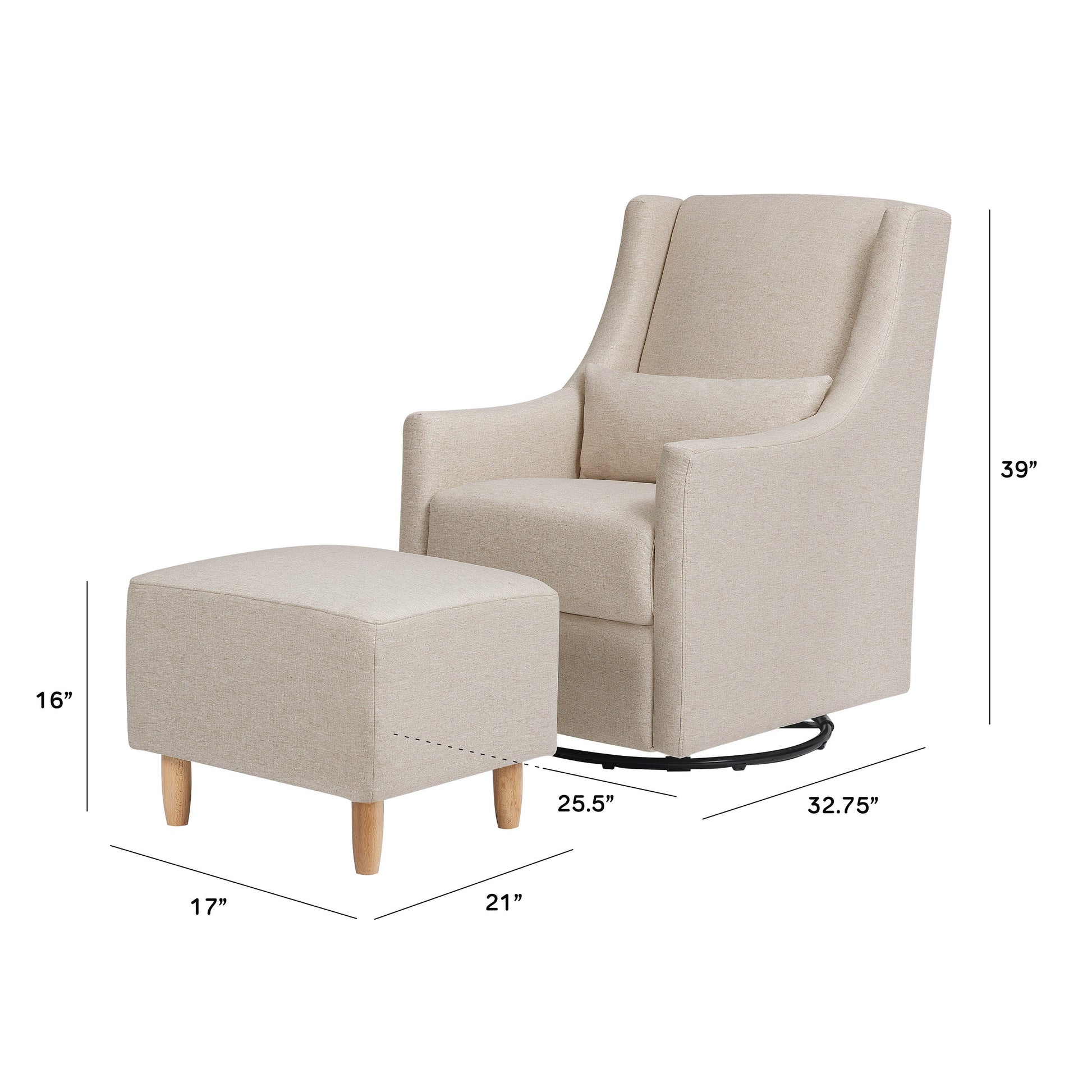 M11287PBEW,Toco Swivel Glider and Ottoman in Performance Beach Eco-Weave